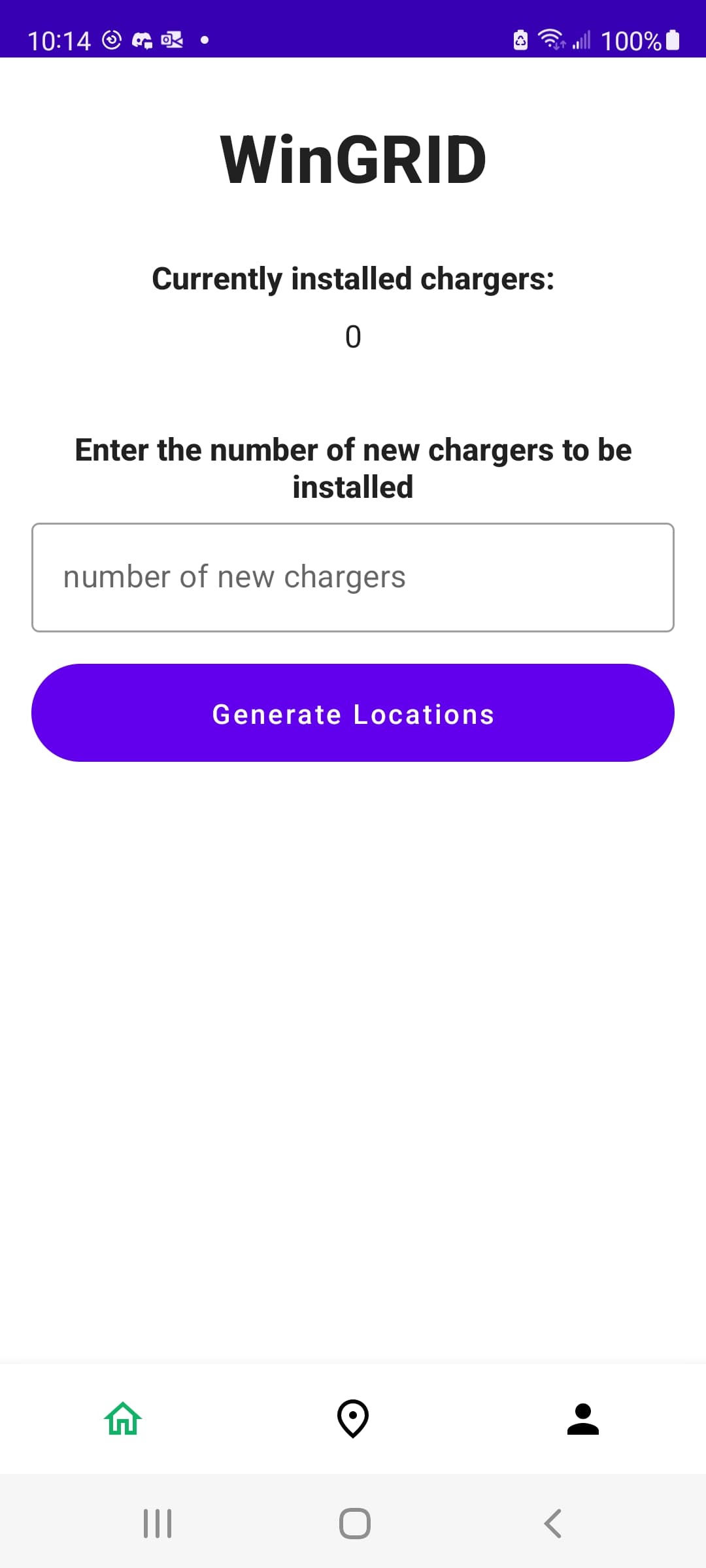 WinGRID mobile app for planning EV charger installations